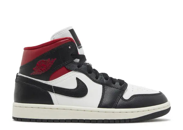 Jordan 1 Mid Black Gym Red Sail (Women's)
