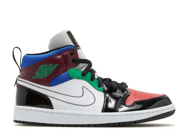 Jordan 1 Mid Black White Multi-Color (Women's)