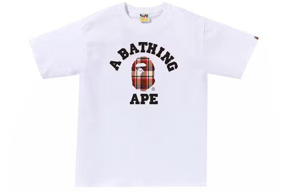 BAPE Block Check College White T-Shirt