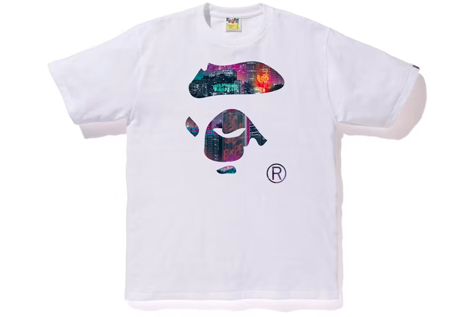 Bape Neon Tokyo Ape Face Tee