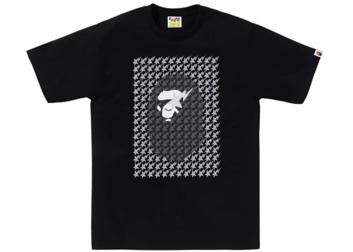 BAPE Sta Houndstooth Ape Head T-Shirt (Black\Black)