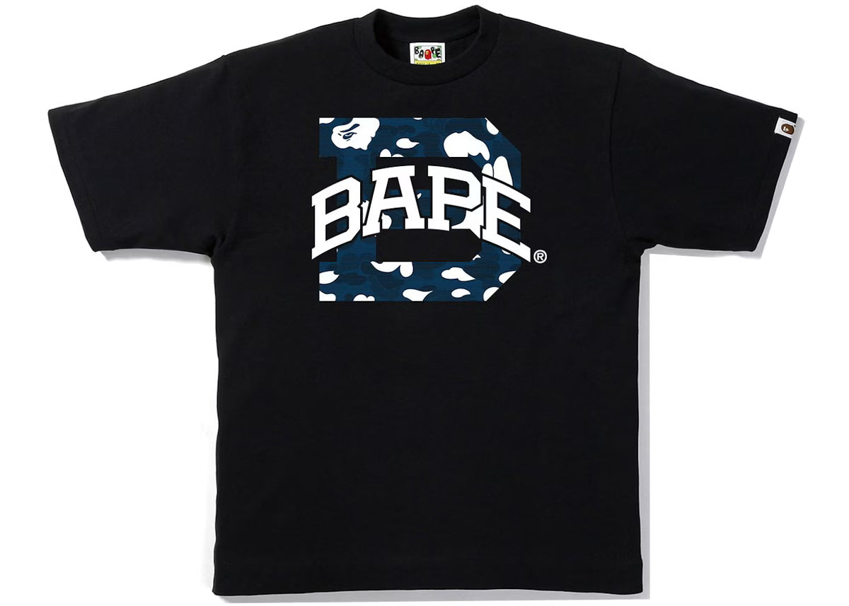 BAPE Stripe ABC Camo Logo T-Shirt Black/Navy
