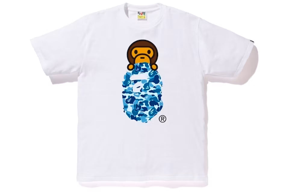 BAPE ABC Camo Milo On Big Ape Tee (White\Blue)