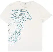 Versace Blue Medusa Half Face Logo Tee