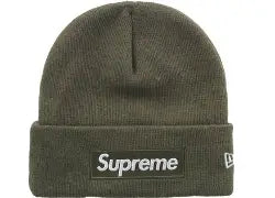 Supreme New Era Box Logo Beanie (Olive)