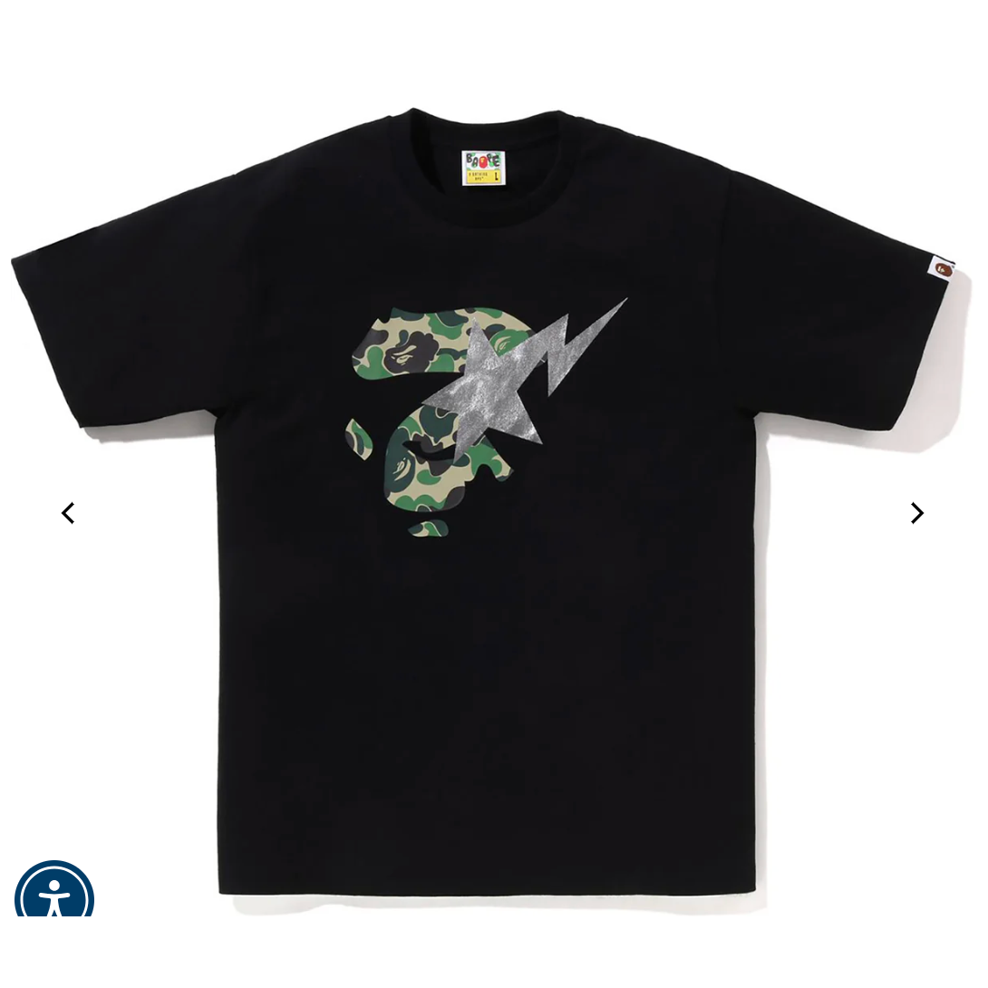 BAPE ABC Camo Ape Face STA TEE (Camo Green )