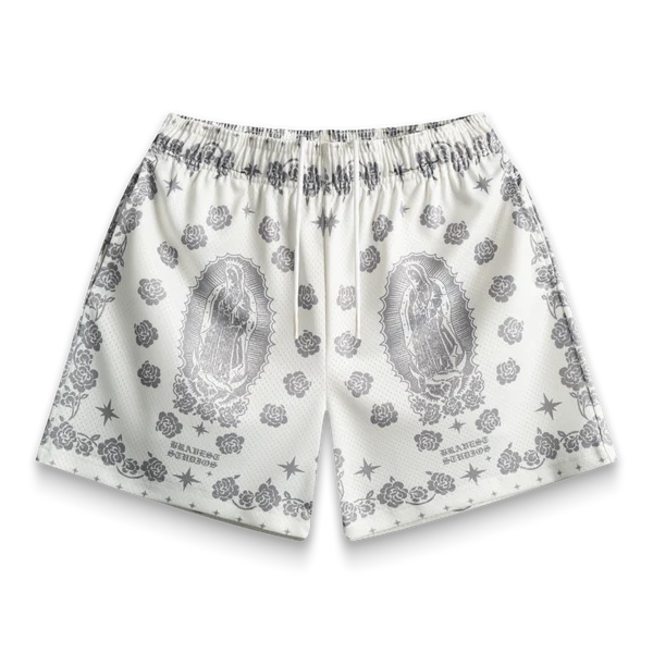 Bravest Studios White-Grey Mary Shorts