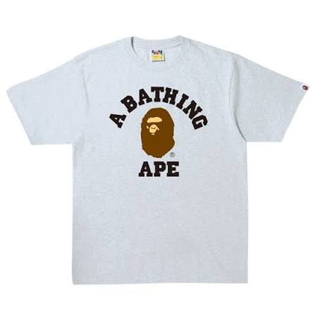 Bape College Tee Grey