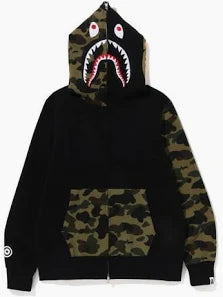 BAPE 1st Camo Shark Fulll Zip Hoodie (Black)